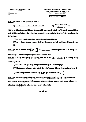 Đề kiểm tra học kỳ 2 môn Toán học chuyên - Lớp 10